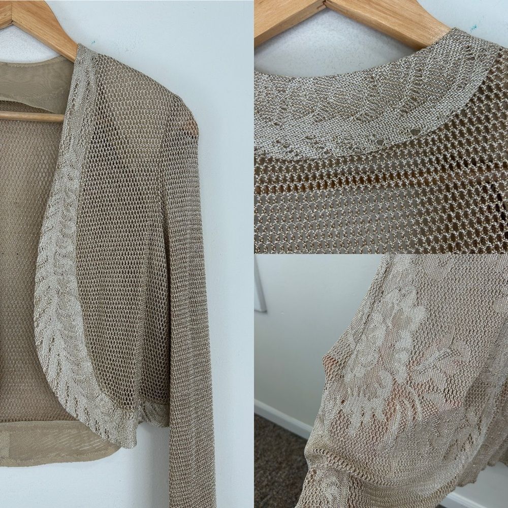 Vintage Damianou Gold Crochet 2-Piece Gown with Jacket - Picture 7 of 8